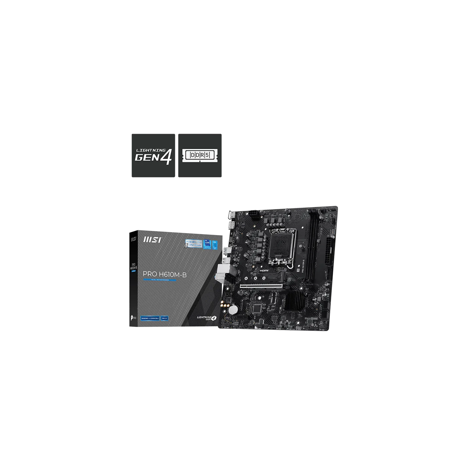 Motherboard MSI PRO H610M-B LGA 1700 DDR5 - Imagen 2