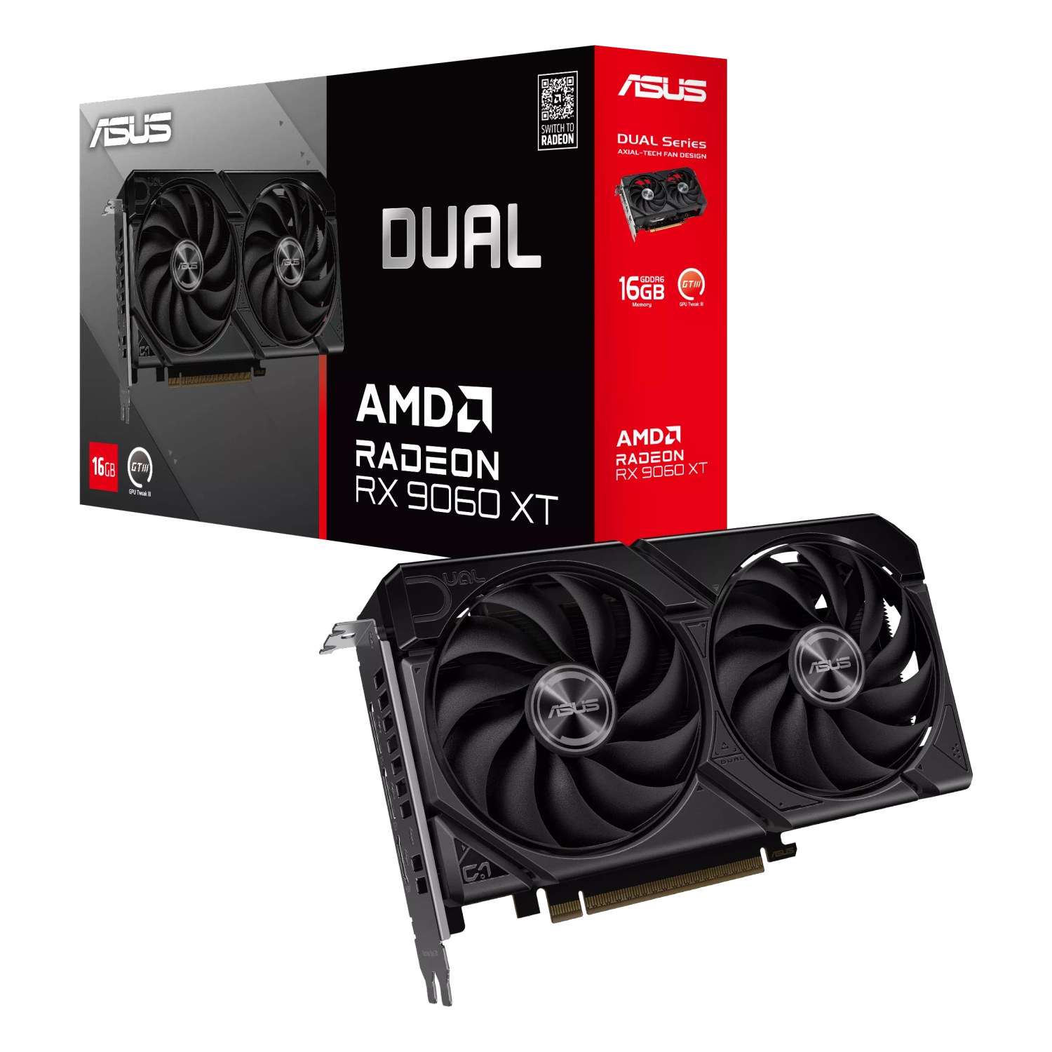 Placa de Video ASUS AMD Radeon DUAL RX9060XT 16GB
