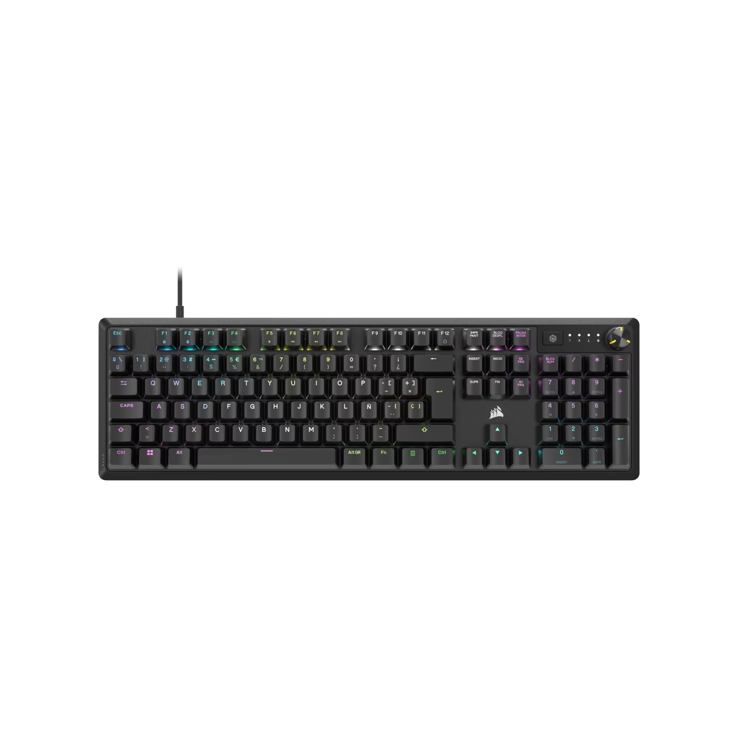 Teclado gamer mecánico CORSAIR K70 CORE RGB: Negro (EN)