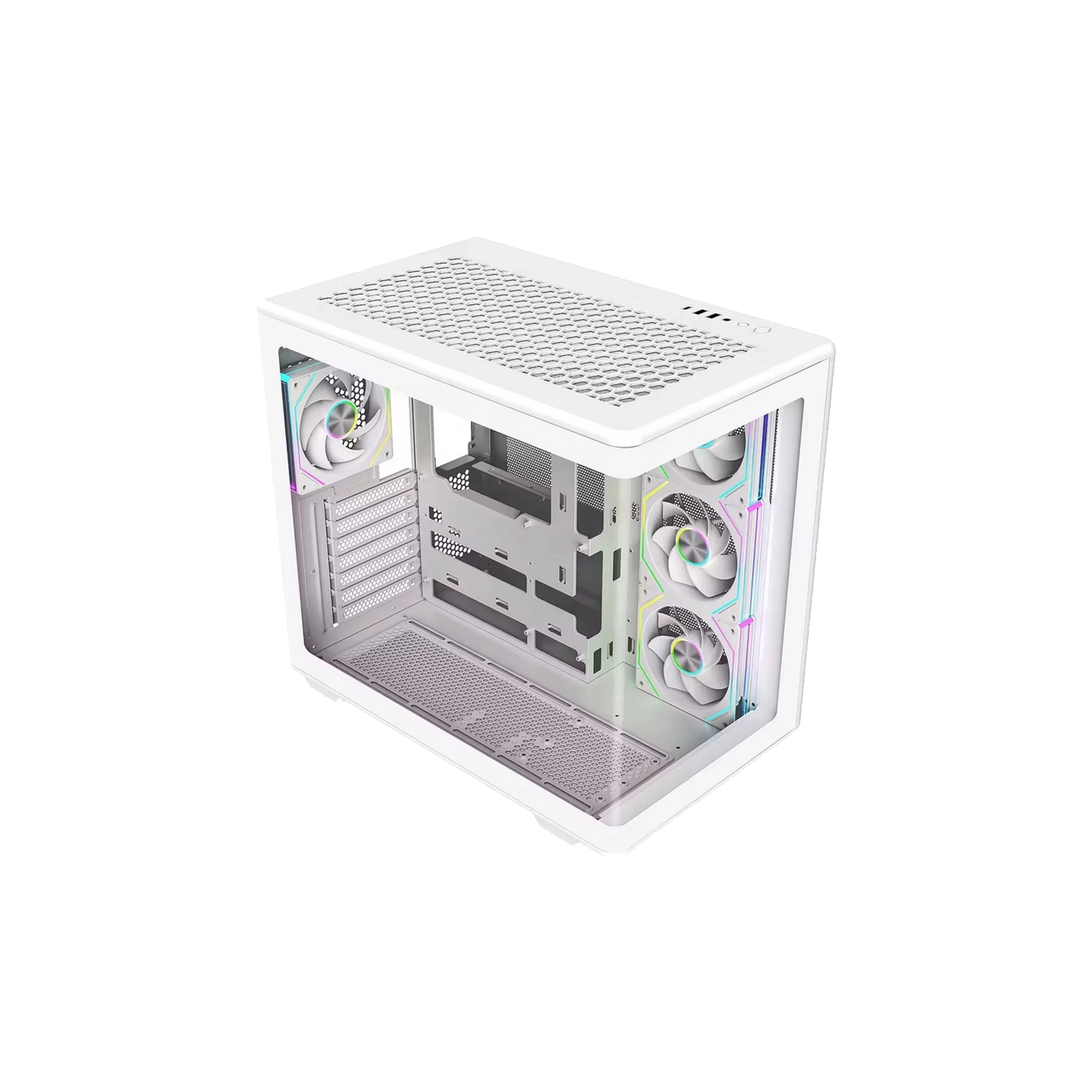 Gabinete Cooler Master Elite 600 Mid Tower 4 Fans ARGB Tempered Glass White s/Fuente - Imagen 2